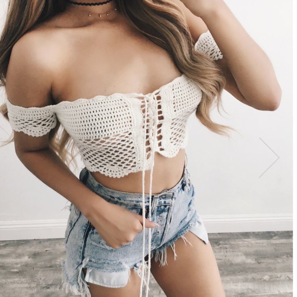 Knit off the shoulder top
